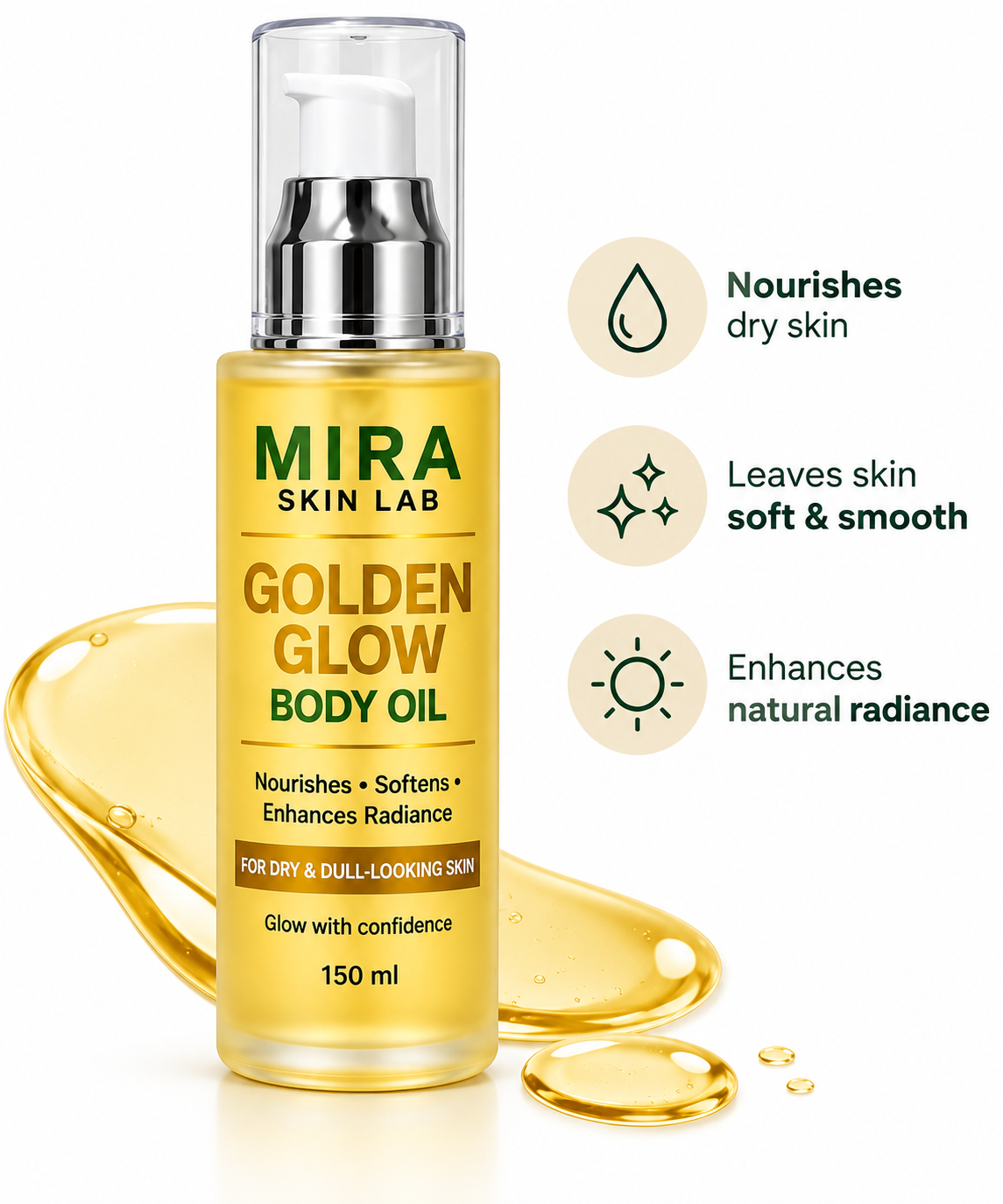 MIRA SKIN LAB Golden Glow Body Oil benefits for soft, radiant skin
