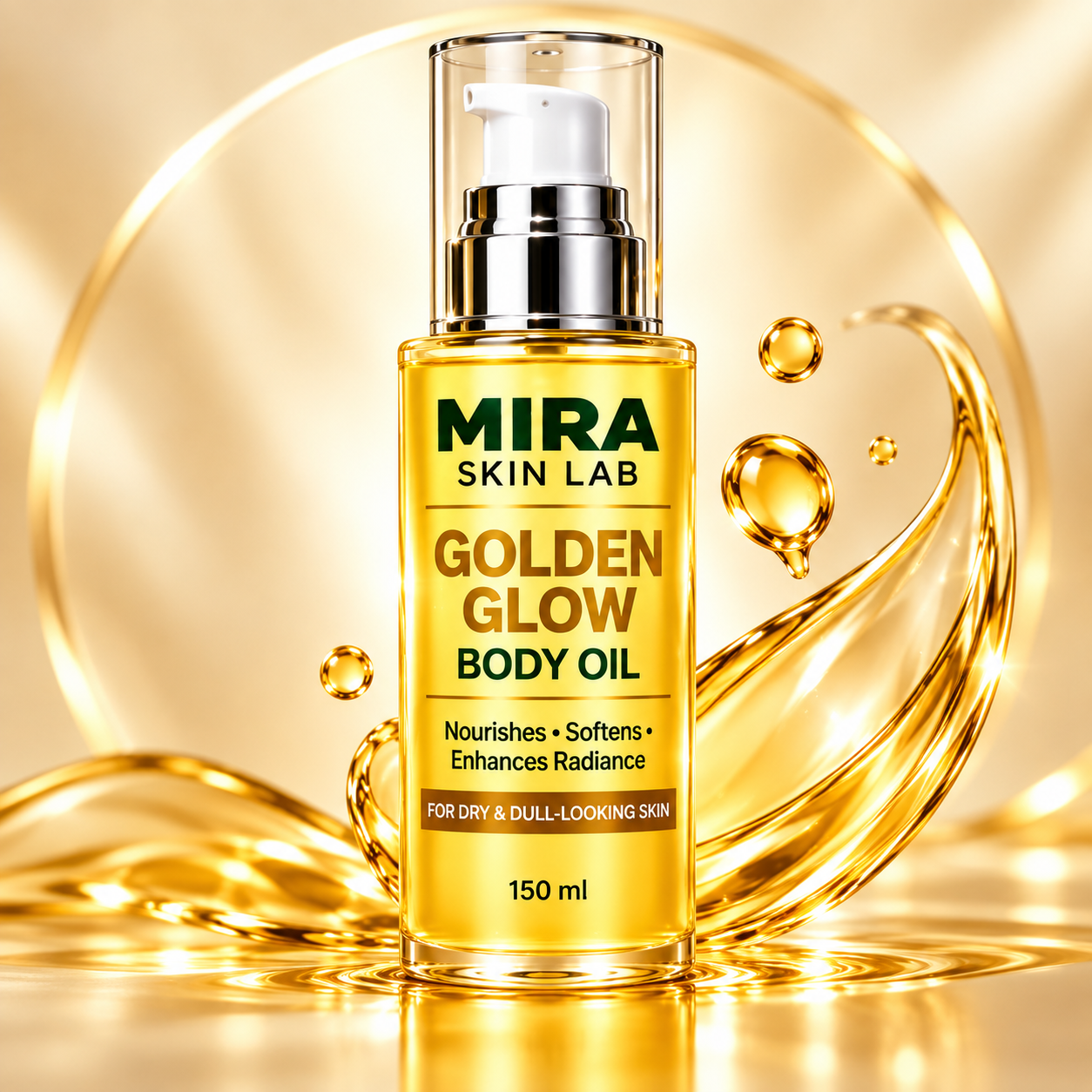 MIRA Skin Lab Golden Glow Body Oil 150ml for glowing and nourished skin