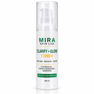 MIRA Skin Lab Clarify + Glow Toner with niacinamide and zinc PCA